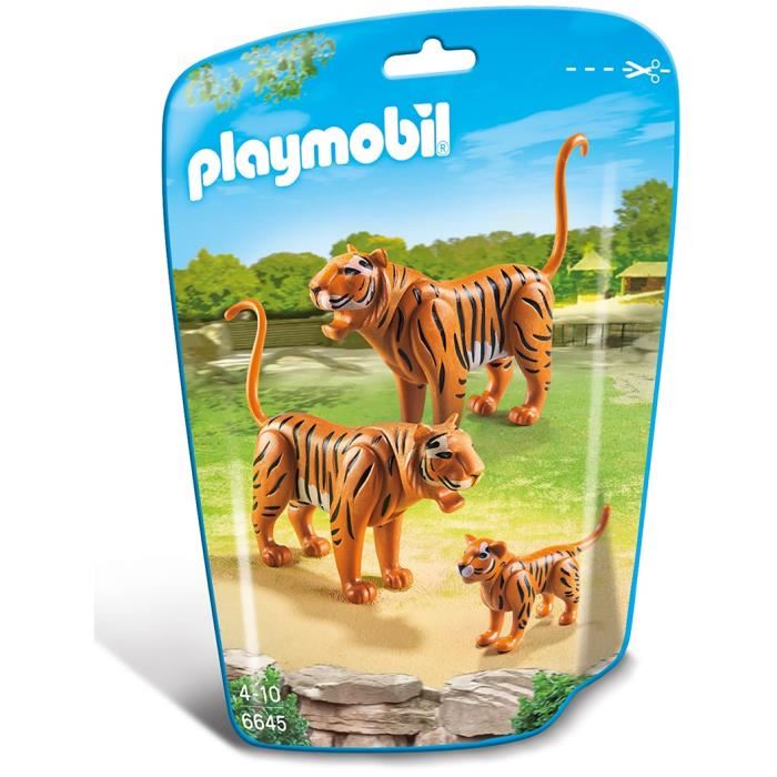 Playmobil - Le Zoo - Couple De Tigres Avec Bebe - Mixte - City Life