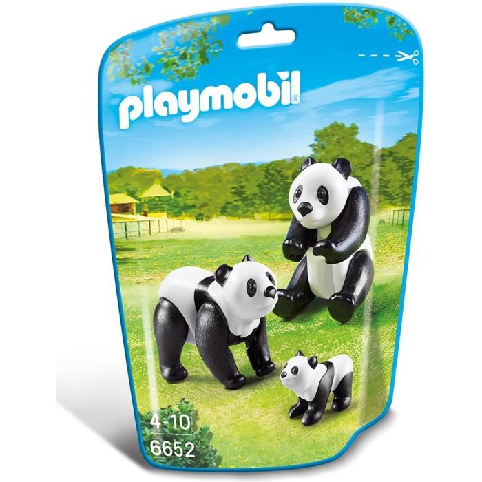 Playmobil - Le Zoo - Famille De Pandas - Couple De Pandas Avec Leur Petit - Mixte - A Partir De 4 Ans