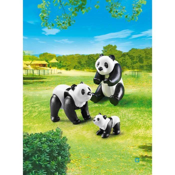 Playmobil - Le Zoo - Famille De Pandas - Couple De Pandas Avec Leur Petit - Mixte - A Partir De 4 Ans