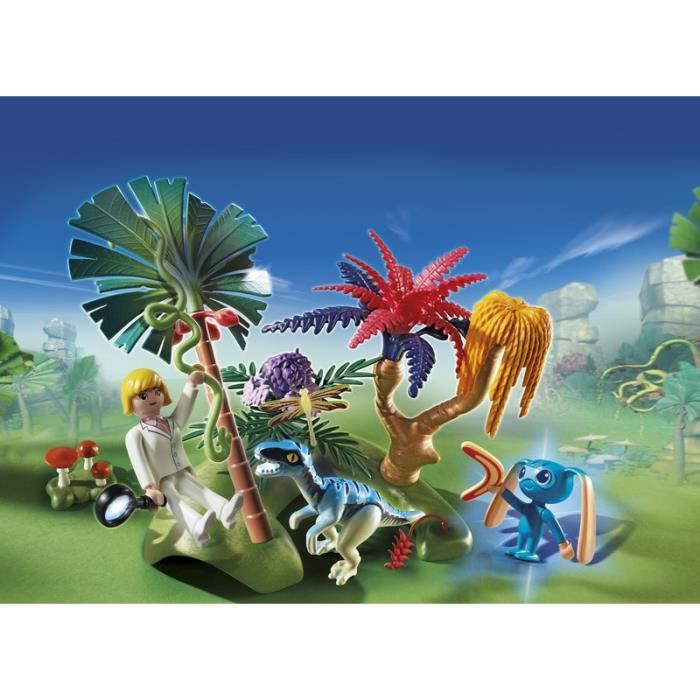 Playmobil 6687 Super 4 - Ile Perdue Avec Alien Et Velociraptor