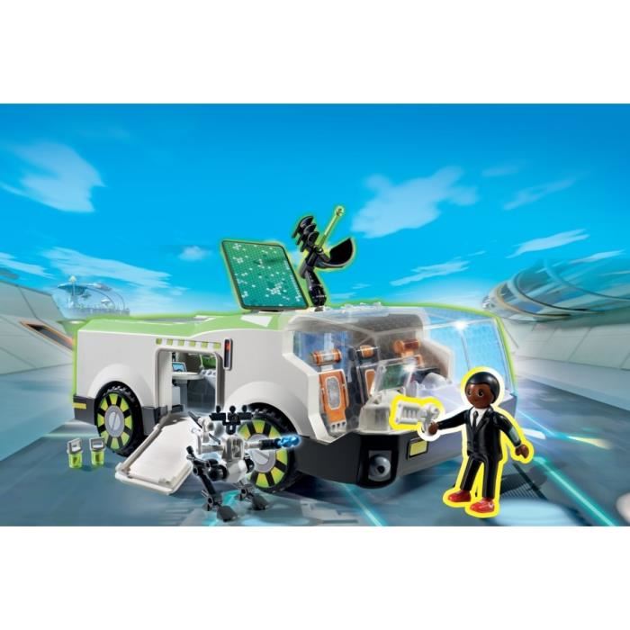 Playmobil - Super4 - Camion De Mission Techno Cameleon Avec Agent Gene - Tire Des Projectiles - 5 Ans Et Plus