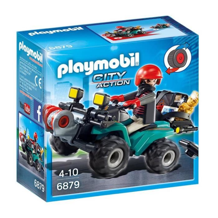 Playmobil 6879 - City Action - Quad Avec Treuil Et Bandit