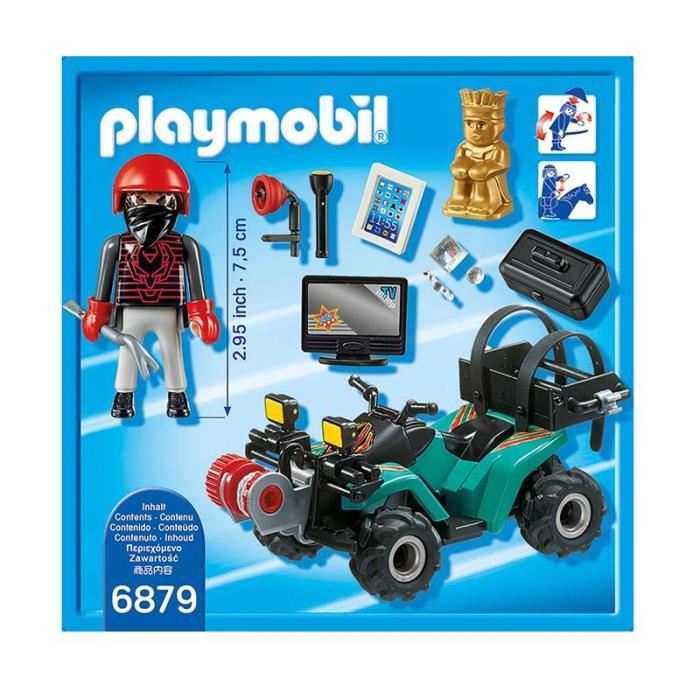 Playmobil 6879 City Action Quad Avec Treuil Et Bandit