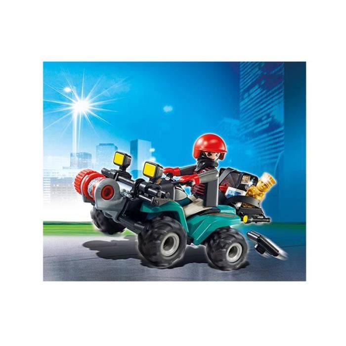 Playmobil 6879 City Action Quad Avec Treuil Et Bandit