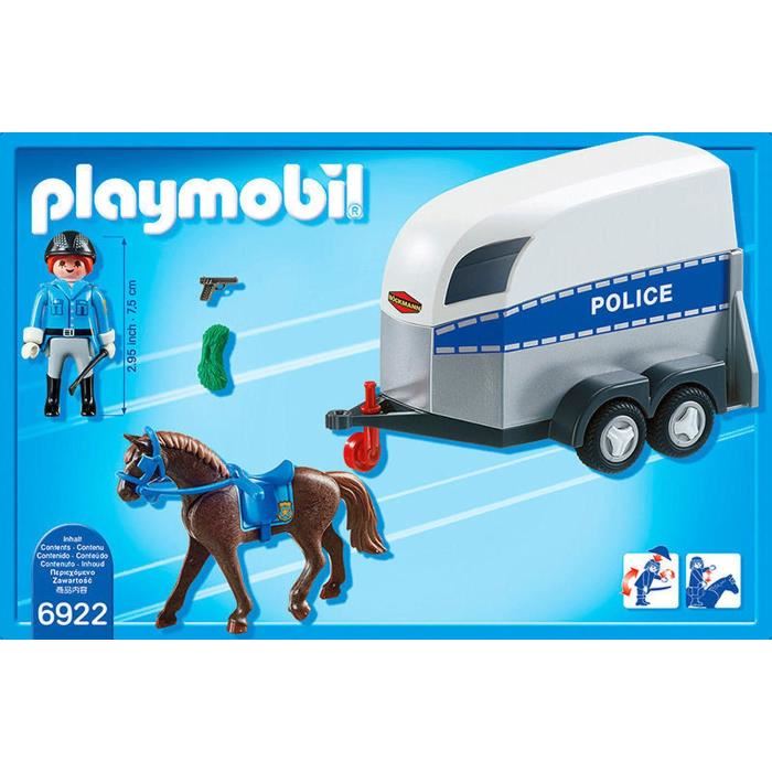 Playmobil - City Action - Policiere Avec Cheval Et Remorque