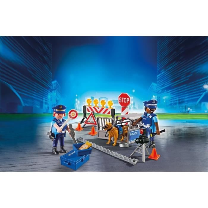 Playmobil 6924 Barrage De Police City Action Les Policiers 100 Pieces Des 4 Ans