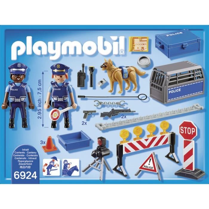 Playmobil 6924 Barrage De Police City Action Les Policiers 100 Pieces Des 4 Ans