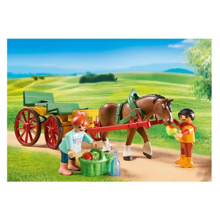 Playmobil 6932 Country Caleche Avec Attelage