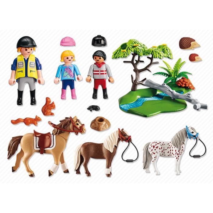 Playmobil - Country - Cavaliers Avec Poneys Et Cheval - Mixte - A Partir De 4 Ans