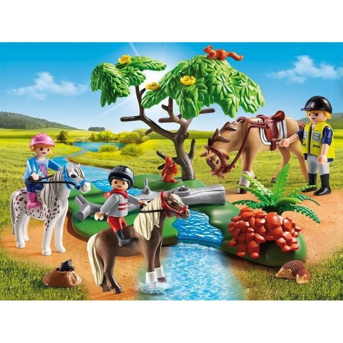 Playmobil - Country - Cavaliers Avec Poneys Et Cheval - Mixte - A Partir De 4 Ans