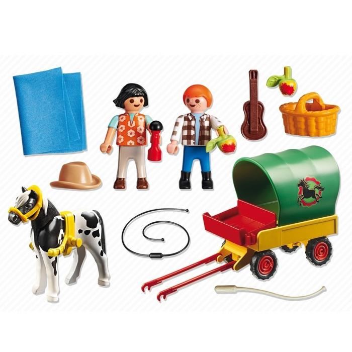 Playmobil - Country - Enfants Avec Chariot Et Poney - Mixte - A Partir De 4 Ans