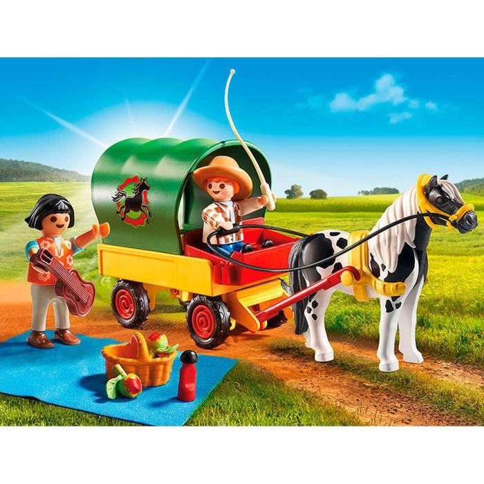 Playmobil - Country - Enfants Avec Chariot Et Poney - Mixte - A Partir De 4 Ans