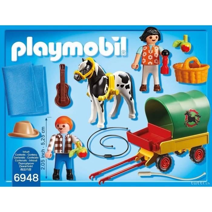 Playmobil - Country - Enfants Avec Chariot Et Poney - Mixte - A Partir De 4 Ans