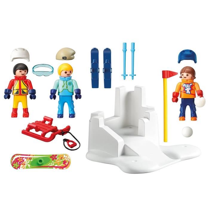 Playmobil - Family Fun - Enfants Avec Boules De Neige - 30 Pieces - A Partir De 4 Ans - Plastique