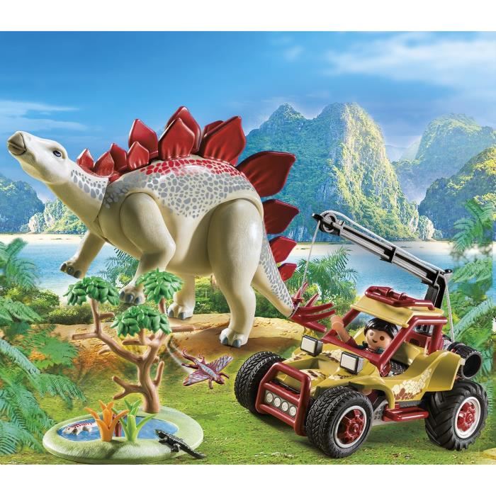 Playmobil 9432 - Dinos - Explorateur Avec Vehicule Et Stegosaure