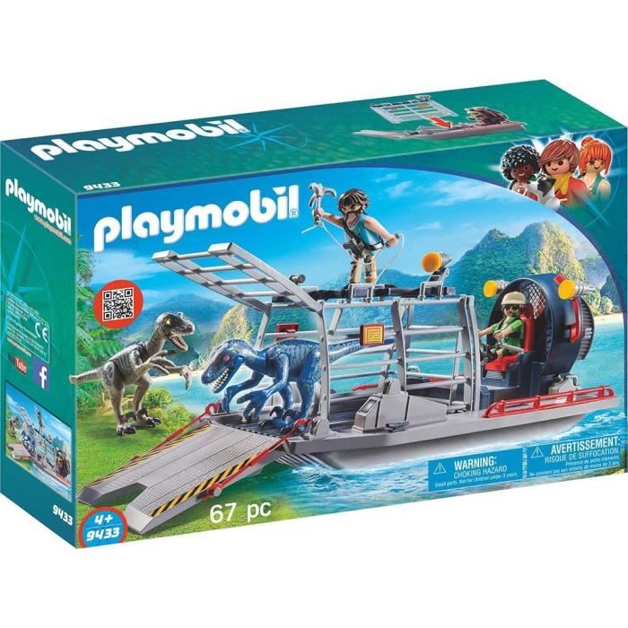 Playmobil Dinos - Bateau Cage Et Deinonychus - The Explorers - 67 Pieces - Mixte - 4 Ans Et Plus