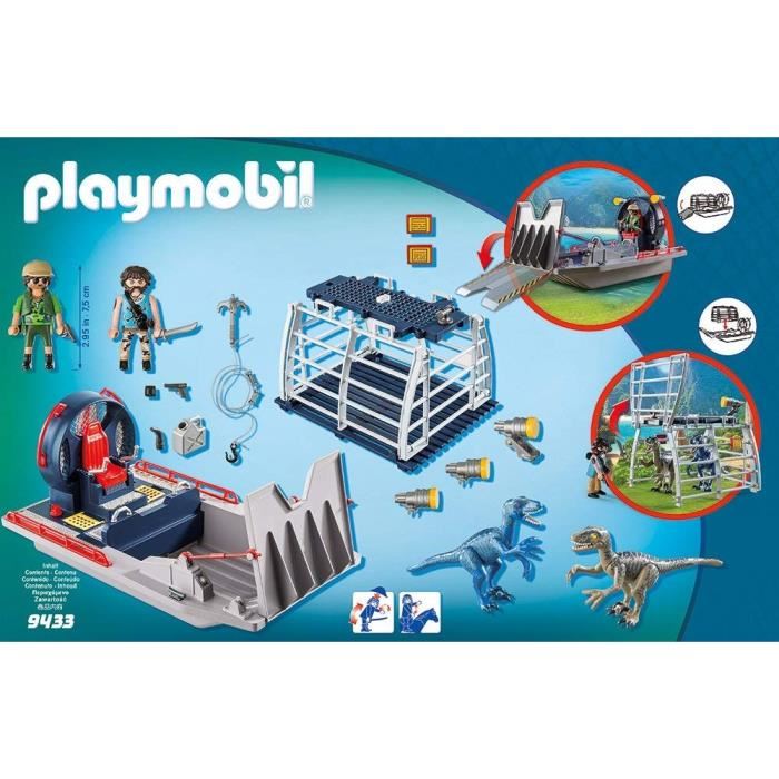 Playmobil Dinos - Bateau Cage Et Deinonychus - The Explorers - 67 Pieces - Mixte - 4 Ans Et Plus