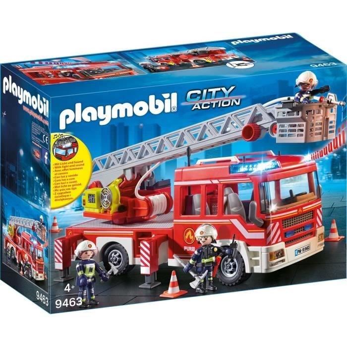 Playmobil 9463 Camion De Pompiers Avec Echelle Pivotante City Action Des 4 Ans