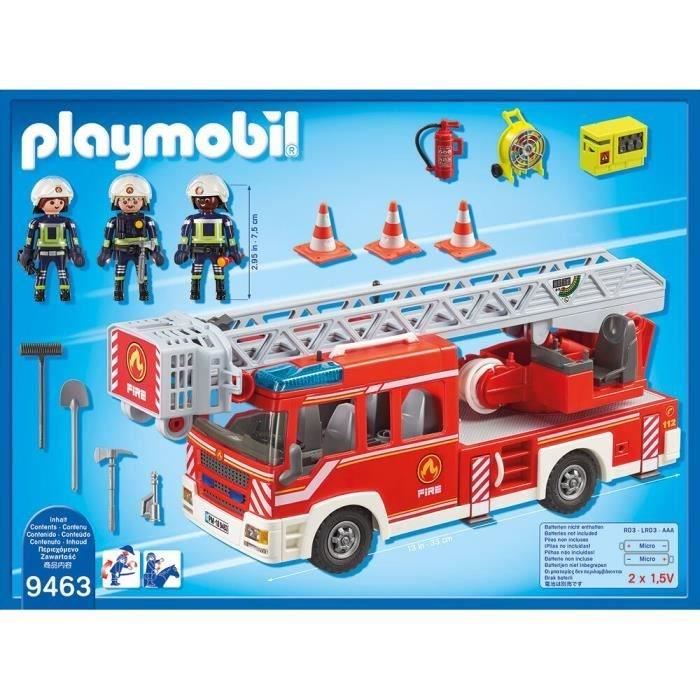 Playmobil 9463 Camion De Pompiers Avec Echelle Pivotante City Action Des 4 Ans