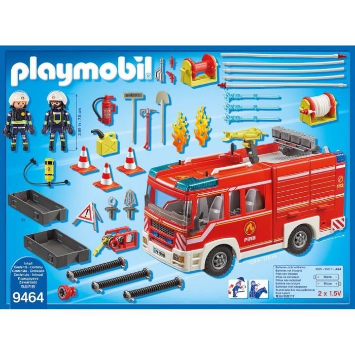 Playmobil 9464 Fourgon Dintervention Des Pompiers City Action Les Pompiers Avec Canon A Eau 138 Pieces Des 4 Ans