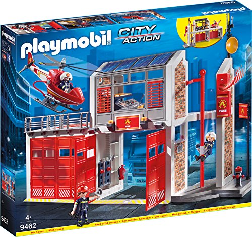 Playmobil 9462 City Action Caserne De Pompiers Avec Helicoptere