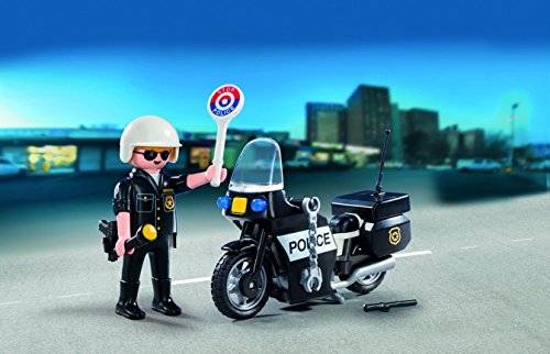 Playmobil Valisette Motard De Police Garcon 13 Elements A Partir De 4 Ans