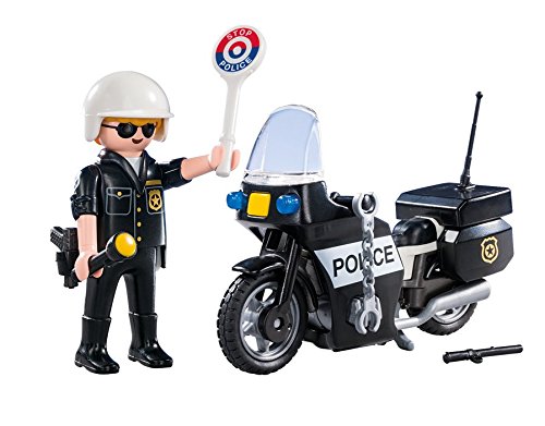 Playmobil Valisette Motard De Police Garcon 13 Elements A Partir De 4 Ans