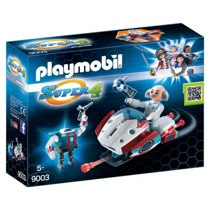 Playmobil 9003 - Super 4 - Sky Jet Et Docteur X - Lance-projectile - Robot Intercepto
