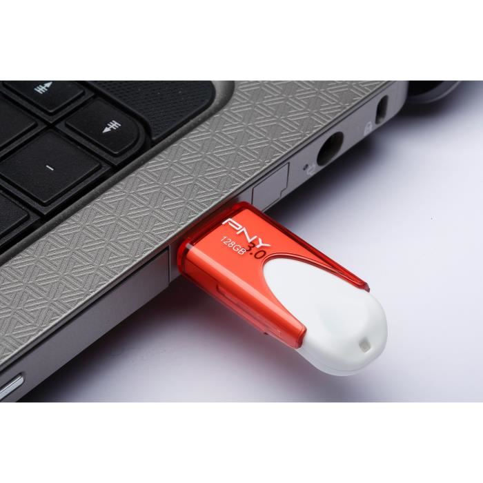 Pny Cle Usb Attache 4 Usb3.0 128go Rouge