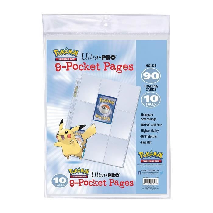 Classeur Pikachu Pour Cartes A Collectionner Pokemon Lot De 10 Feuilles Version Francaise
