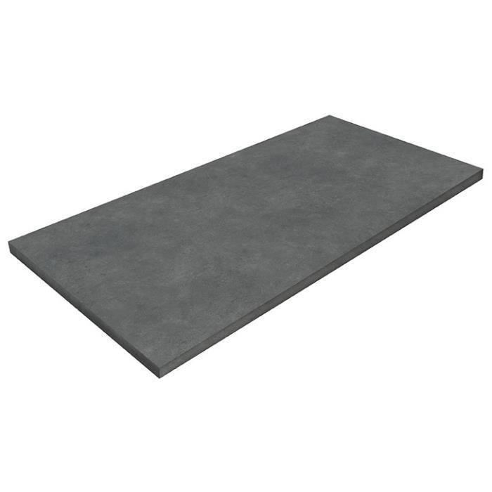 Polyrey Plan De Travail Stratifie Hpl Hydrofuge Champ Droit En Beton Gris L 235 X P 65 X H 38 Cm