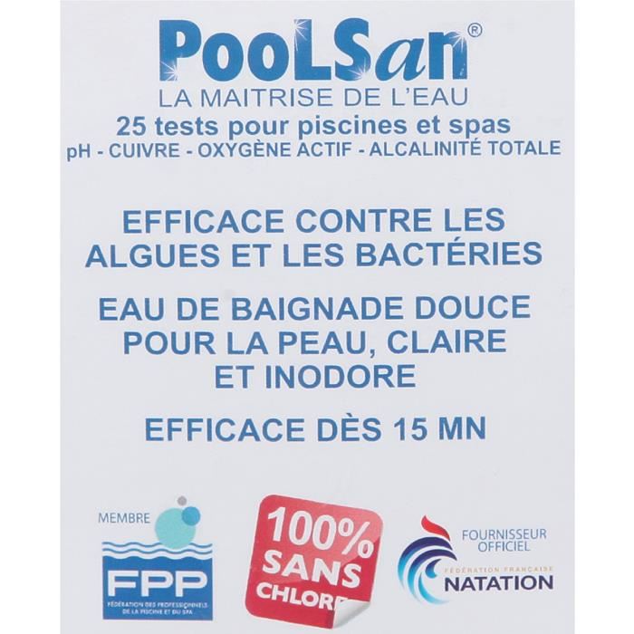 Kit Danalyse Poolsan Pour Piscine Et Spas Cuivre Oxygene Actif Ph Et Alcalinite