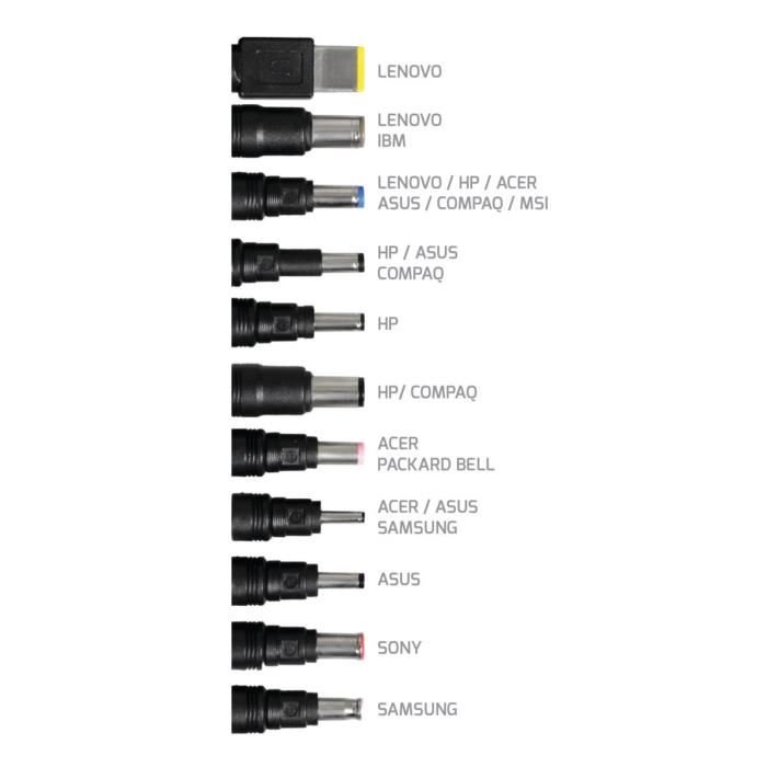 Alimentation Pc 19 V 90w Universelle Avec 8 Embouts Port Designs 900007