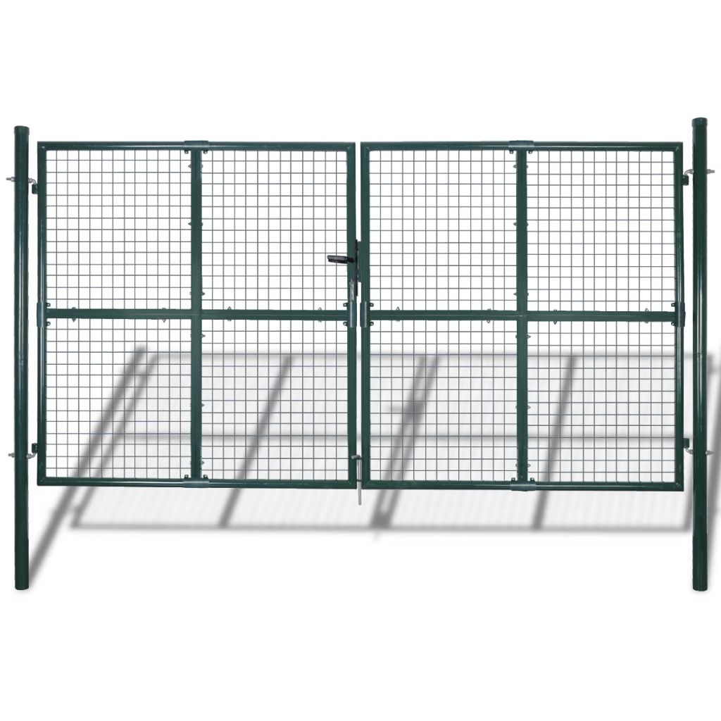 vidaXL Portail de Cloture en Grillage Galvanisee 289 x 175 cm 306 x 225 cm