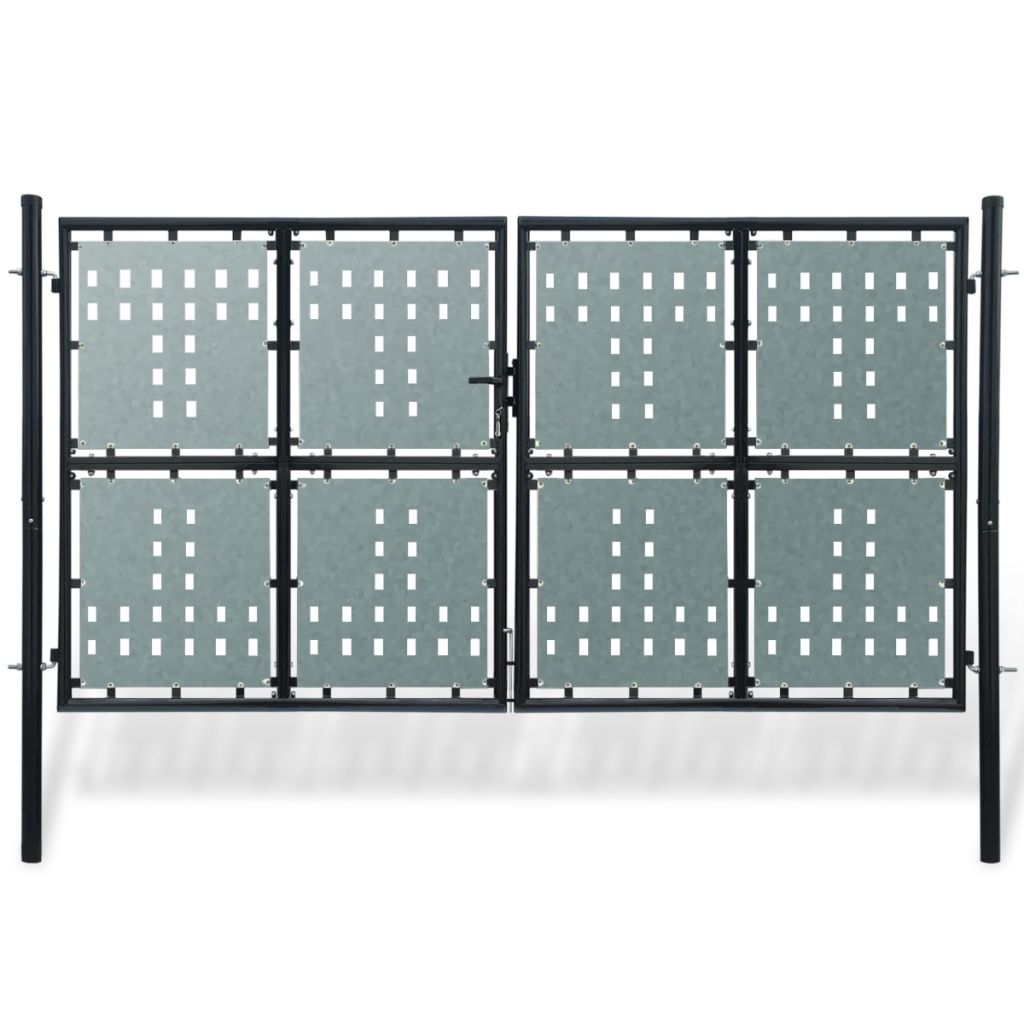 Vidaxl Portillon De Jardin Double Noir 300 X 200 Cm