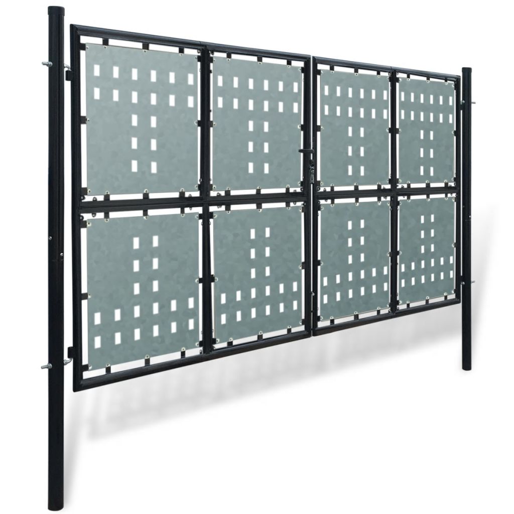 Vidaxl Portillon De Jardin Double Noir 300 X 225 Cm