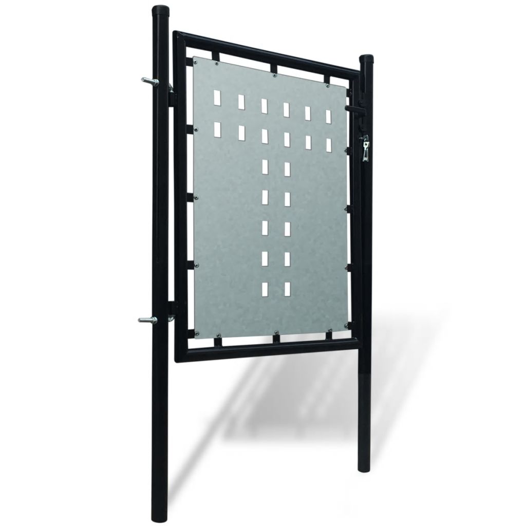 vidaXL Portillon de jardin Single Noir 100 x 125 cm