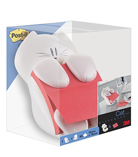 Devidoir De Notes - Post-it - Chat - 90 Feuilles - 76x76 Mm - Rouge Coquelicot