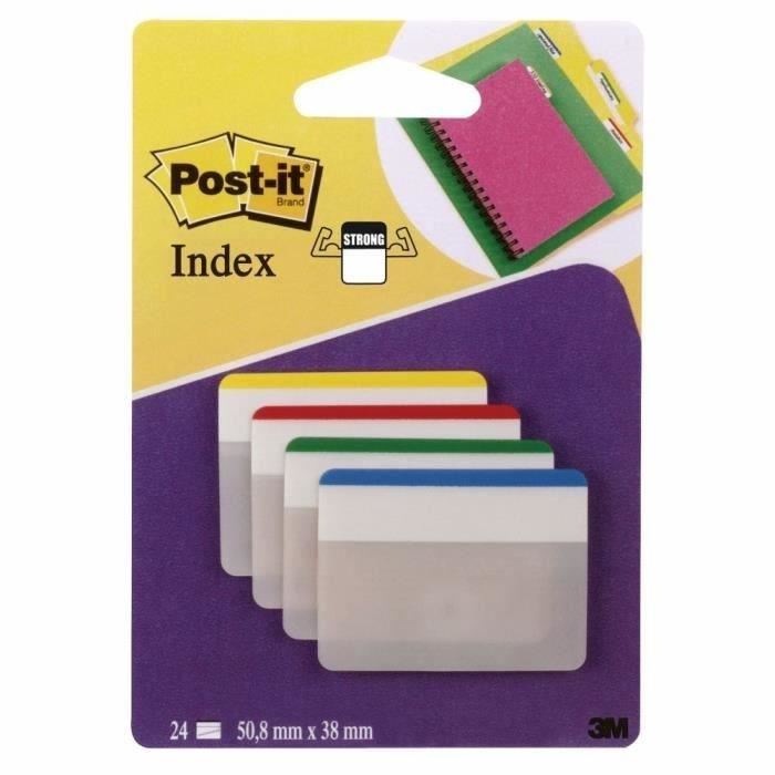 Post-it Lot De 24 Marque-pages - 50,8 X 38 Mm - Couleurs Classiques