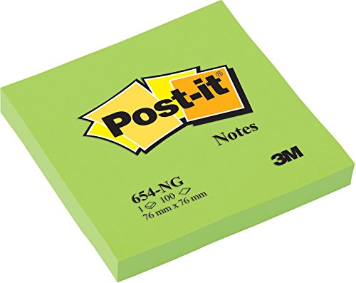 Post-it Notes, Couleur Vert Neon, 76 Mm ...