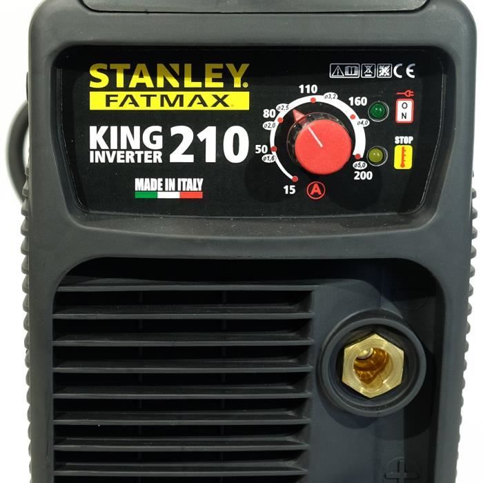 Poste A Souder Inverter Stanley Fatmax King 210 Pro 100% Duty Cycle Mma Tig Lift Electrodes Acier Inox Fonte Basiques 1.6 A 5 Mm