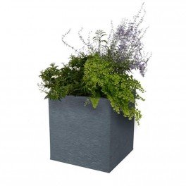 Bac a fleurs carre bas 31 litres gris anthracite