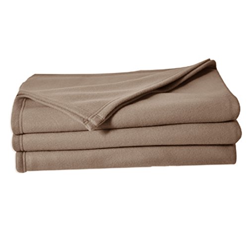 Couverture Polaire Taupe Poleco 100% polyester 320g 240x220 - Poyet Motte