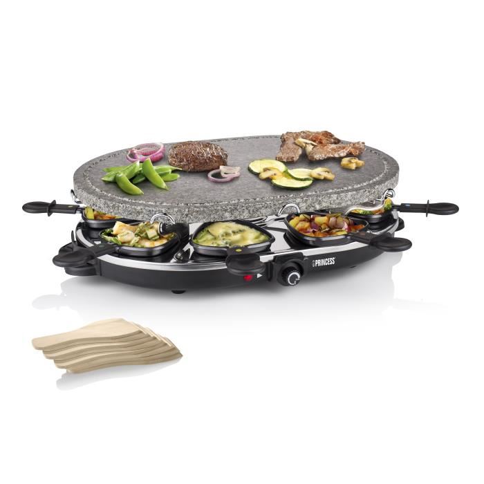 Grill A Raclette En Pierre Princess 162720 Ovale 8 Personnes 1200 W