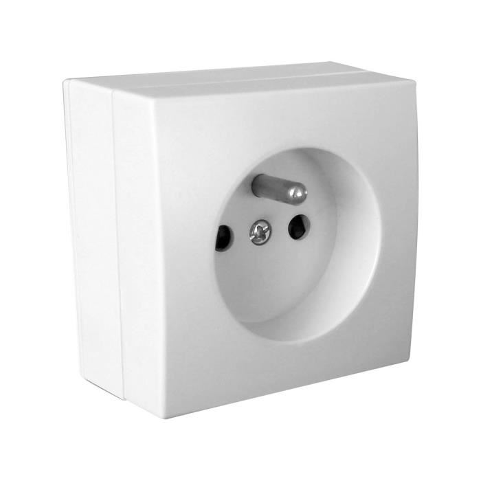 Prise Zenitech 2p+t 16a Saillie Belvue - Blanc