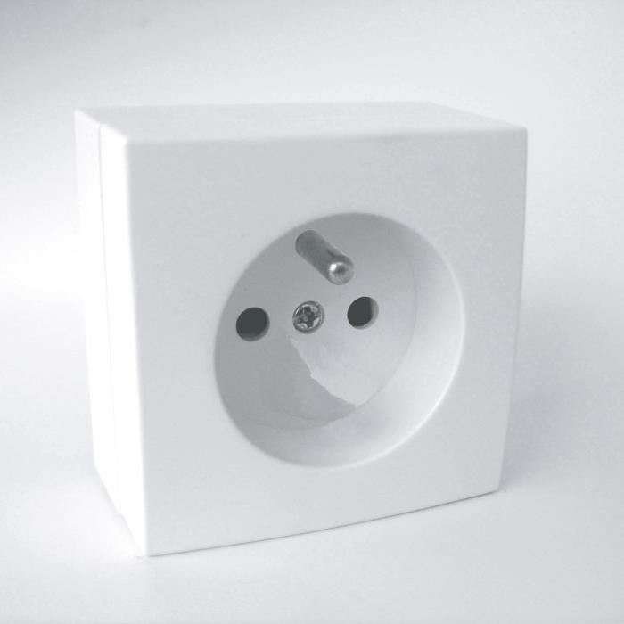 Prise Zenitech 2p+t 16a Saillie Belvue - Blanc