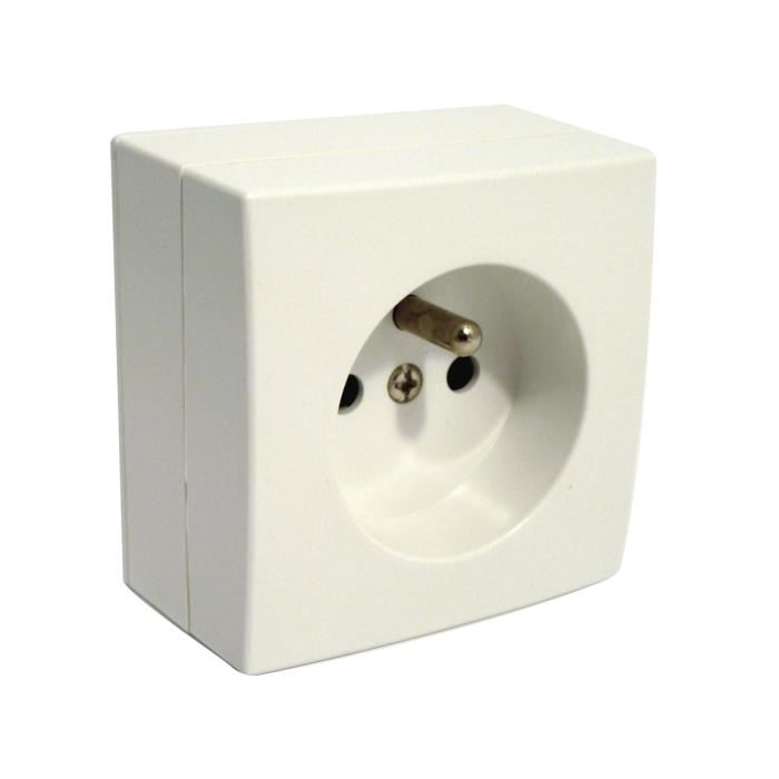Prise Zenitech 2p+t 16a Saillie Belvue - Blanc