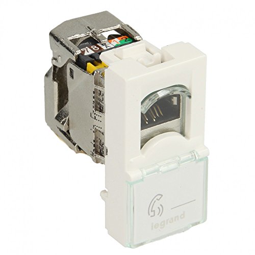 Plastron mosaic 22,5X45 1 port RJ45 cat 6A stp