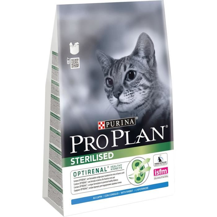 Pro Plan Sterilised Adult Renal Plus Lapin 3kg Croquettes Completes Pour Chats Adultes Sterilises