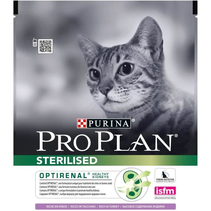 Purina Pro Plan Renal Plus Adult Sterilisedcroquettes Pour Chat Dinde 400g